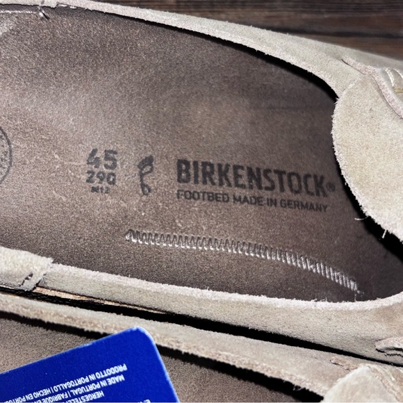 Birkenstock Naples Suede Leather Mules Clogs Taupe Mens US 12 EU 45 Regular Fit - Picture 6 of 6